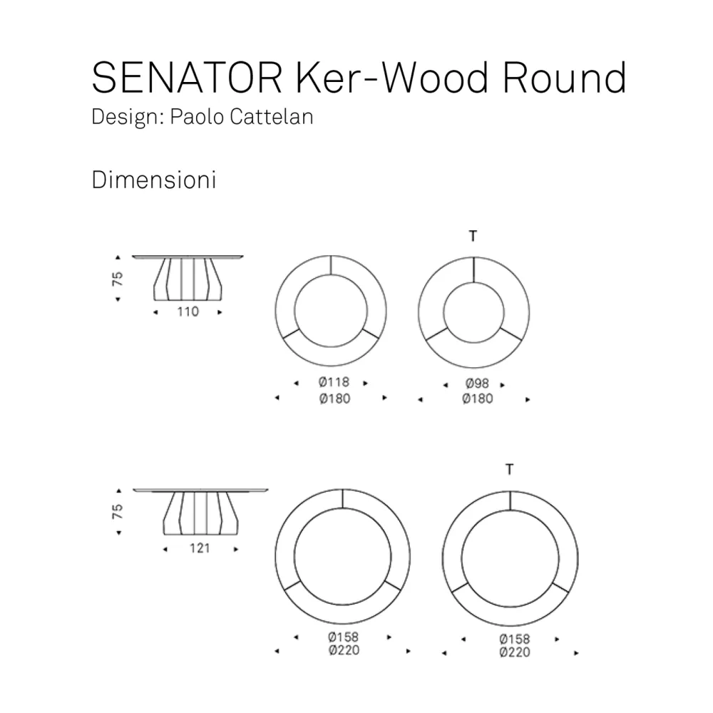 Tavolo rotondo Cattelan Senator Ker-wood round