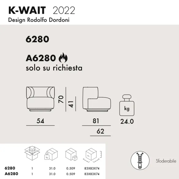 Kartell K-wait Sessel Bouclè