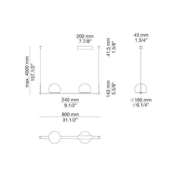 Lampada a sospensione Estiluz Circ double