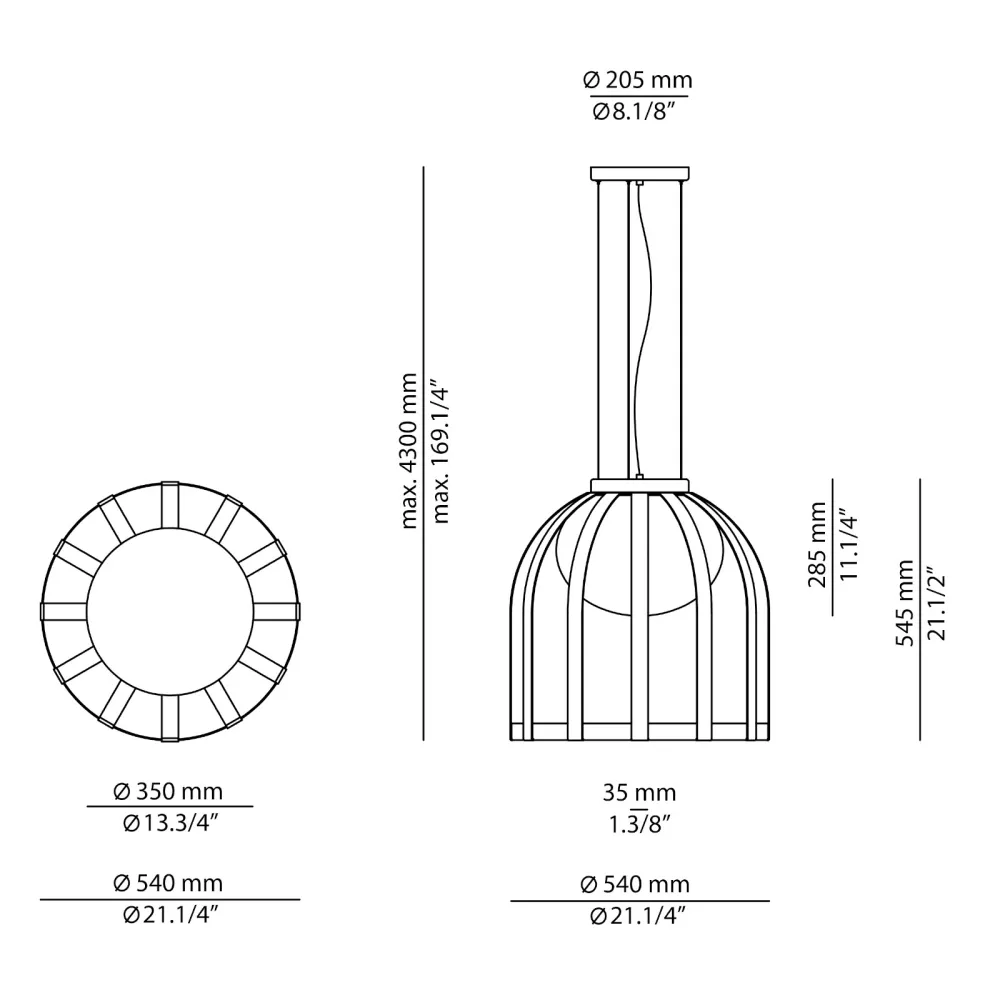 Lampe à suspension Estiluz Bols