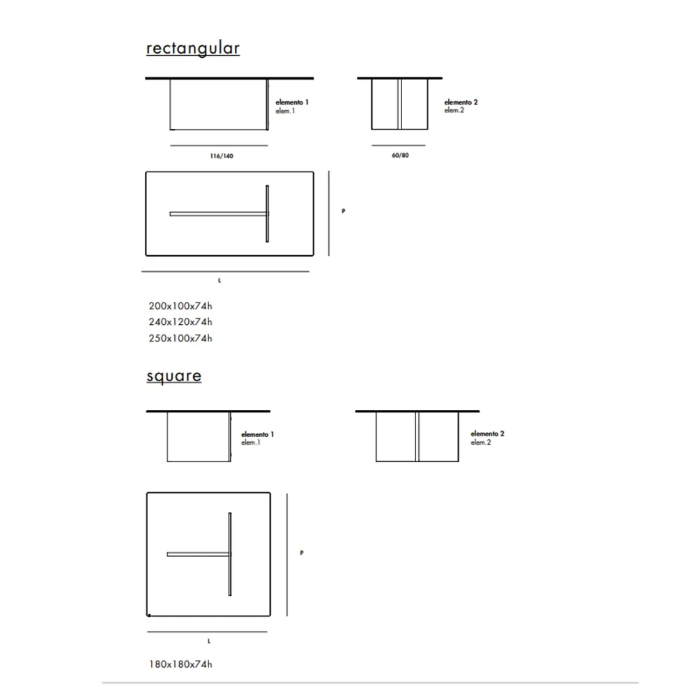 Sovet Italia Table Regolo