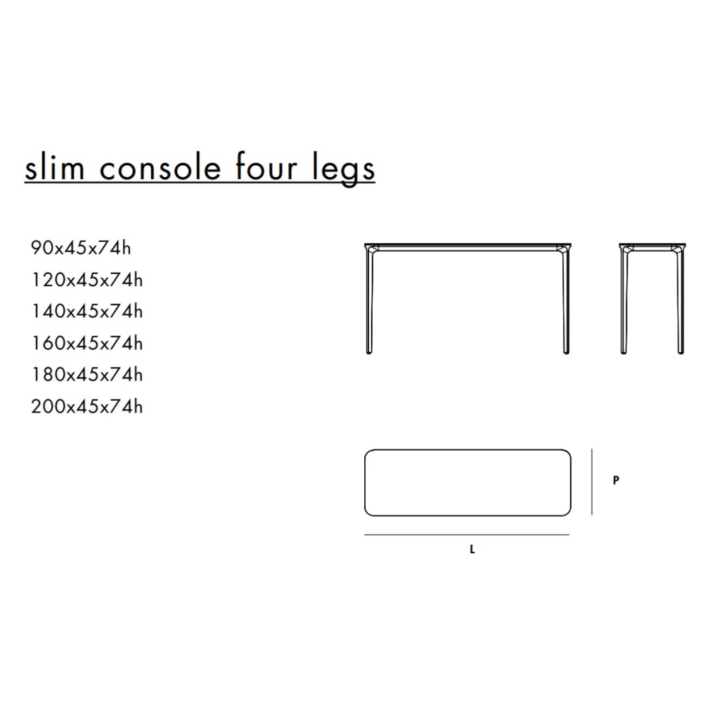 Consolle Sovet Italia Slim four legs
