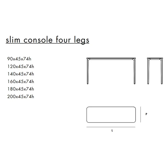 Consolle Sovet Italia Slim four legs