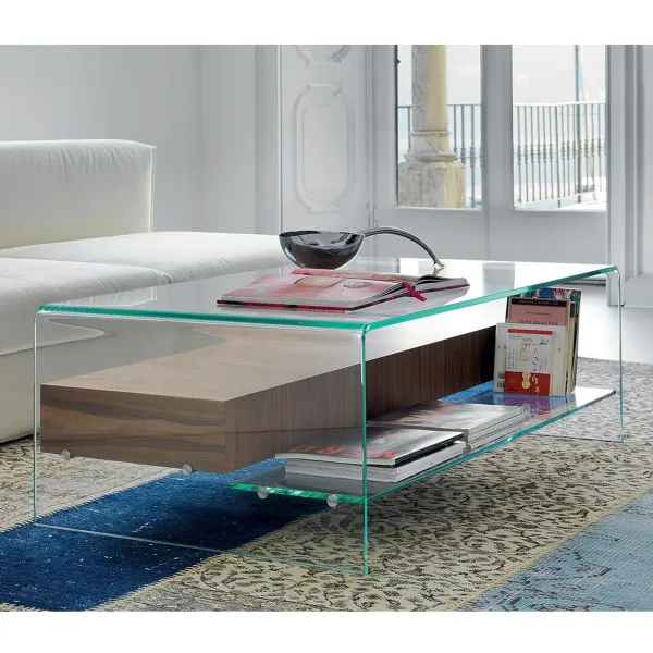 Table basse Sovet Italia Bridge avec tiroir et étagère 2