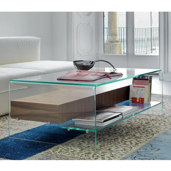 Tavolino Sovet Italia Bridge con cassetto e ripiano