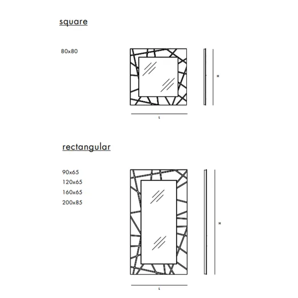 espejo Sovet Italia Segment Cuadrado / Rectangular