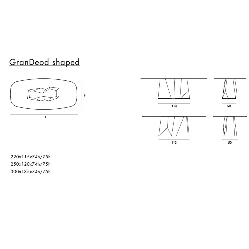 Tavolo Sovet Italia GranDeod shaped