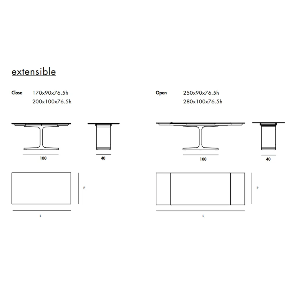 Table Sovet Italia Palace extensibile