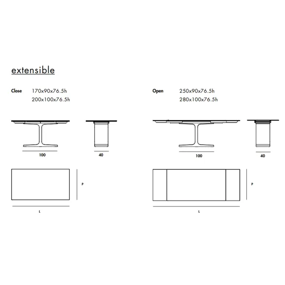 Table Sovet Italia Palace extensibile