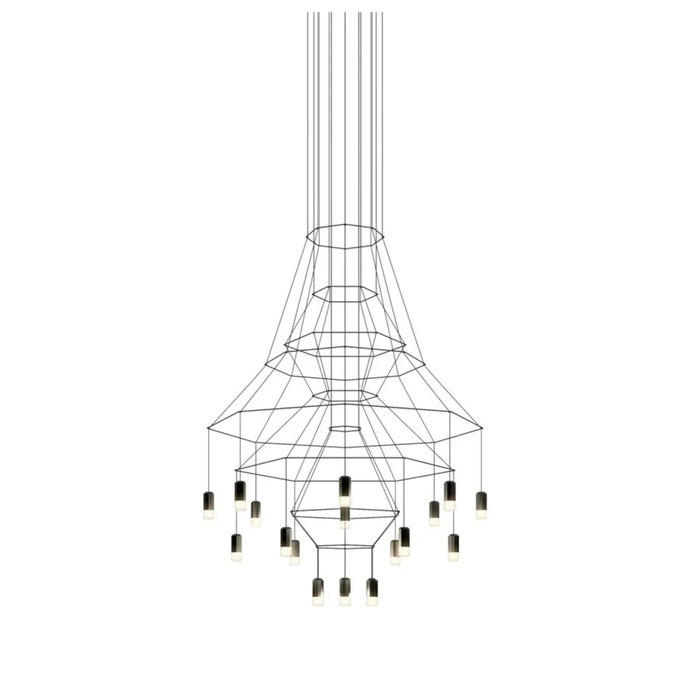 Lámpara pendiente Vibia Wireflow Chandelier