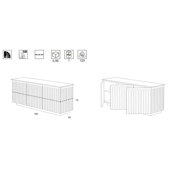 Low sideboard Minottiitalia Athena