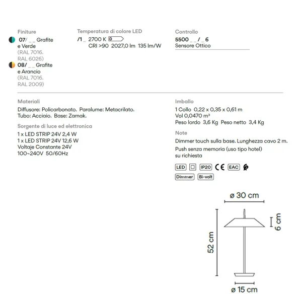 Lampe de table Vibia Mayfair 5500