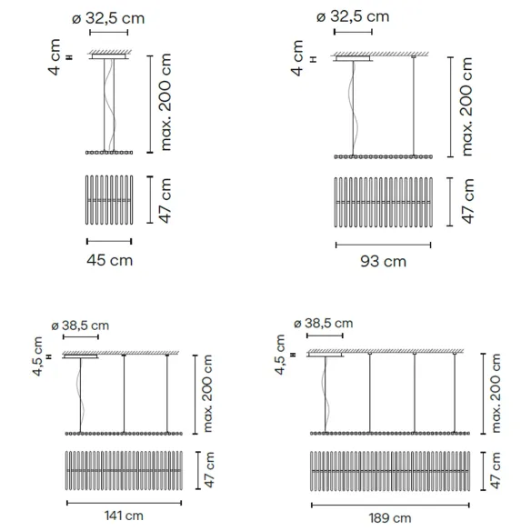 Lampe suspension Vibia Rhythm Horizontal