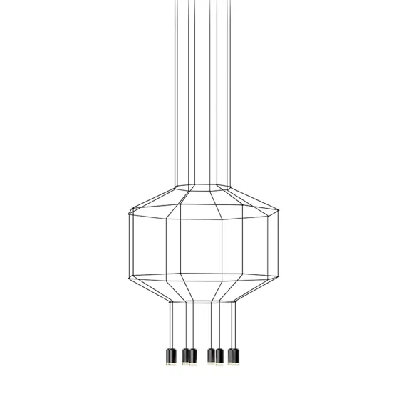 Lámpara de suspensión hexagonal Vibia Wireflow