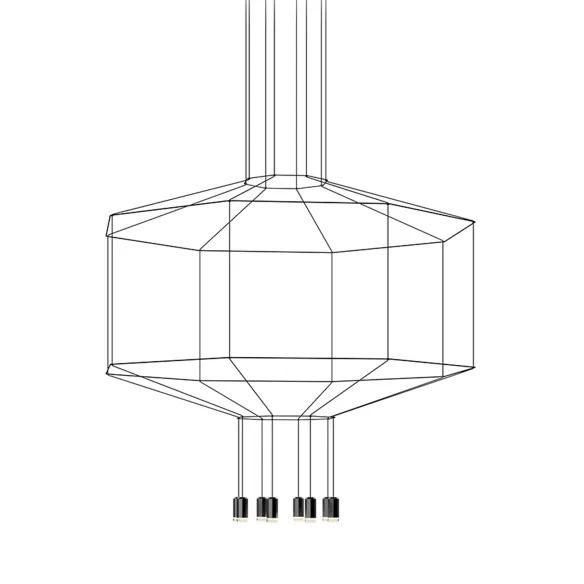 Lámpara de suspensión hexagonal Vibia Wireflow