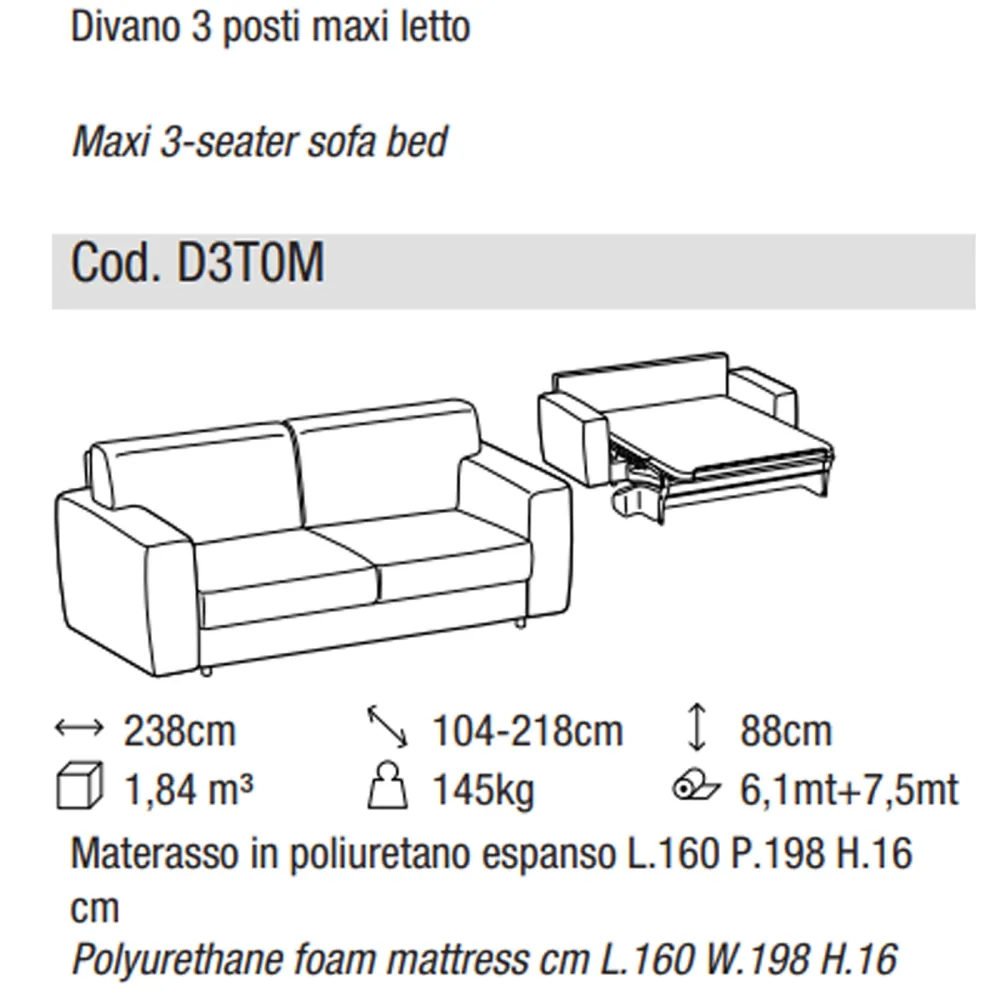 Sofa cama DitreItalia Isabel