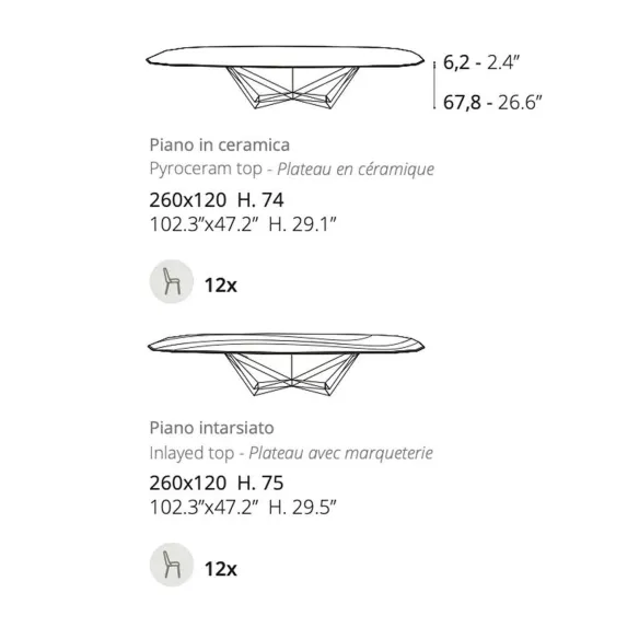 Tavolo Ozzio F237 Fil8 Fisso