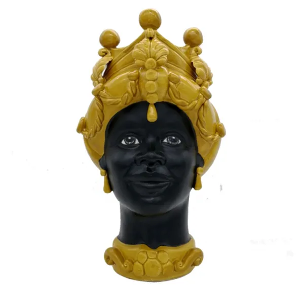 Ceramiche Siciliane di Caltagirone "Testa di Moro" Liberty Lady Verus Nero opaco