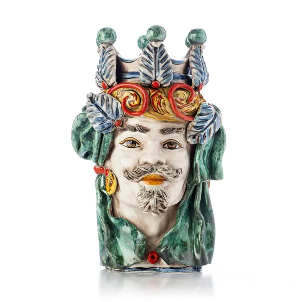 Sicilian Ceramics from Caltagirone "Testa di Moro" Verus Mediterraneo Classic Charmy