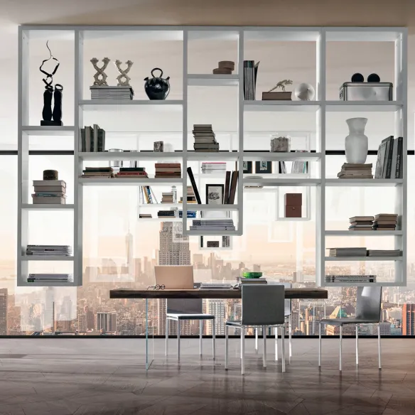 Lago Libreria a soffitto LagoLinea - 30 mm - Laccato Bianco 