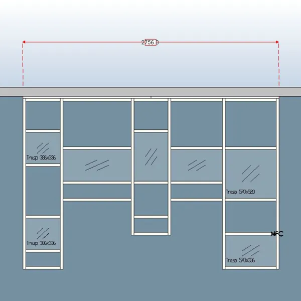 Lago Libreria a soffitto LagoLinea - 30 mm - Laccato Bianco  2