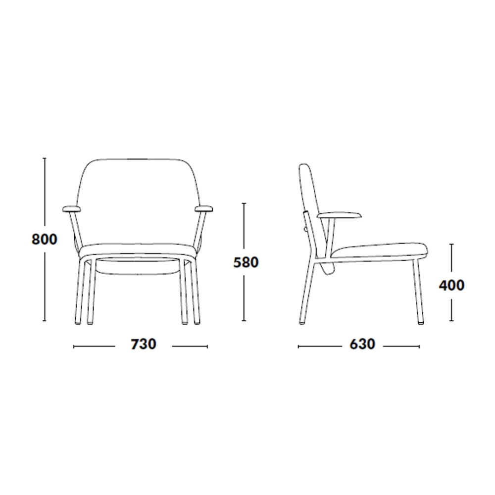 Fauteuil en acier Ondarreta Lana High Back