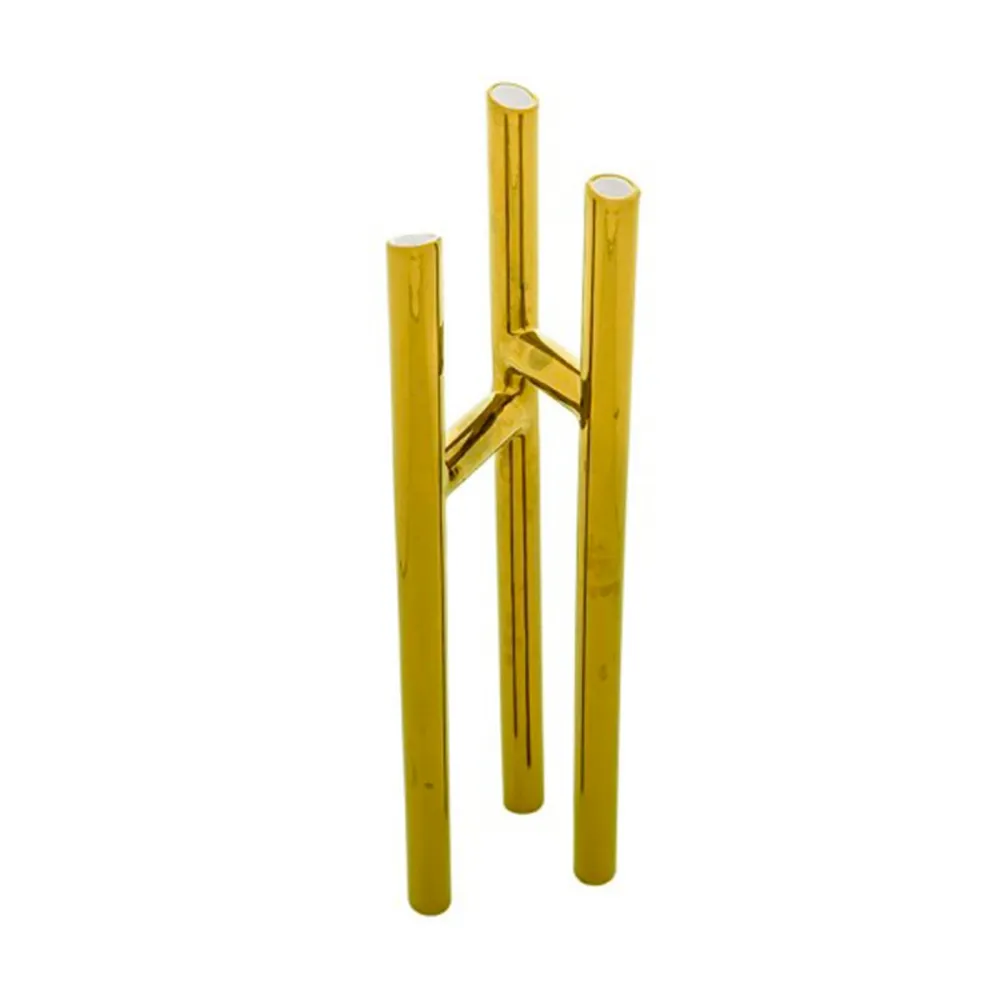Adriani e Rossi Siori Small - Vaso in ceramica - Colore: Oro - Dimensione: 12 H  28 cm 