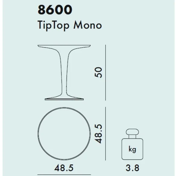 Kartell Tip Top Mono Couchtisch - Schwarz