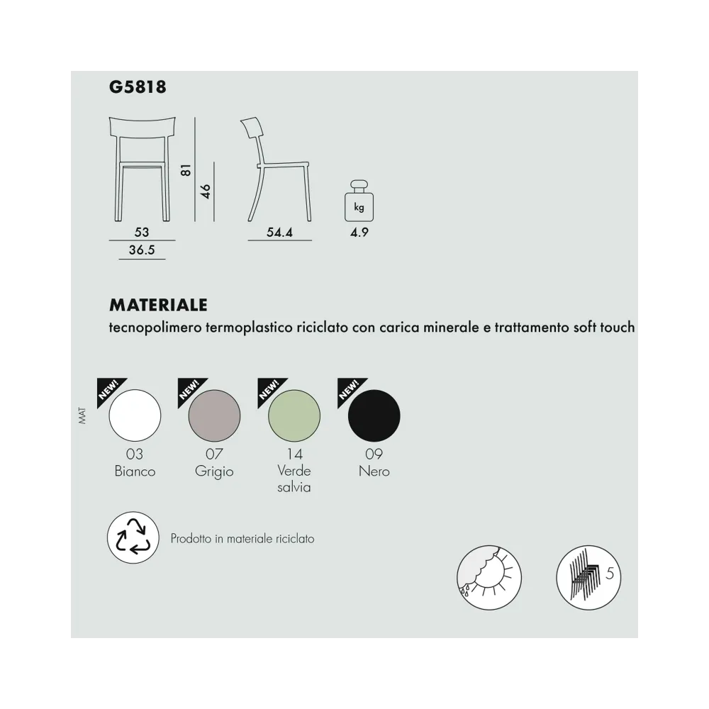 Kartell Catwalk Mat Sedia - Bianco 