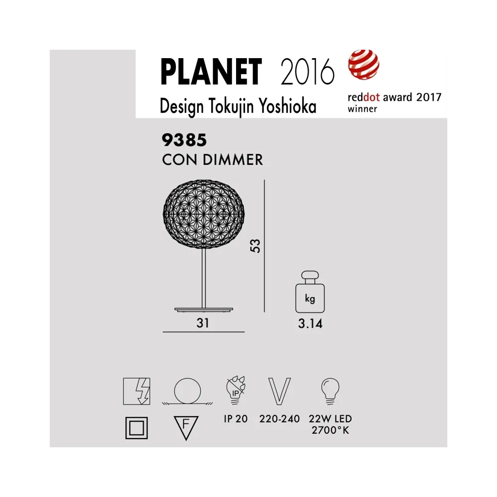 Kartell Planet Stelo Lampe de table - Cristal