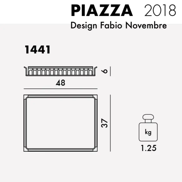 Kartell Piazza Tablett - Schwarz