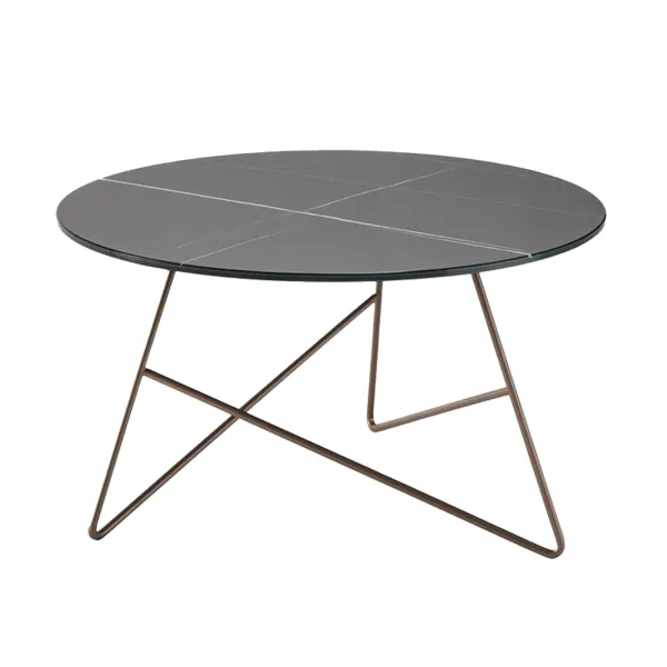 Mesa pequeña MemeDesign Ermione Privè y Cristal-Marmol