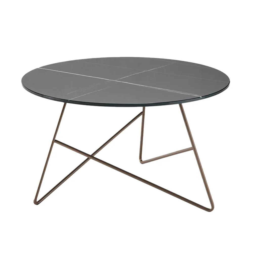 Mesa pequeña MemeDesign Ermione Privè y Cristal-Marmol