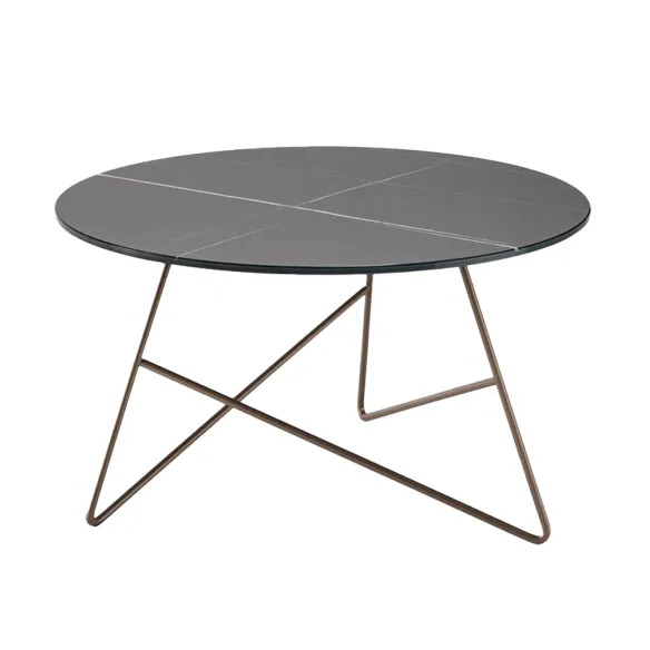 Mesa pequeña MemeDesign Ermione Privè y Cristal-Marmol