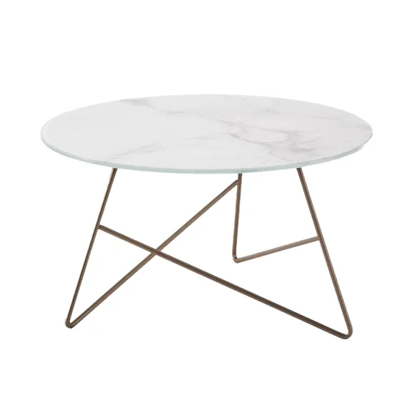 Mesa pequeña MemeDesign Ermione Privè y Cristal-Marmol