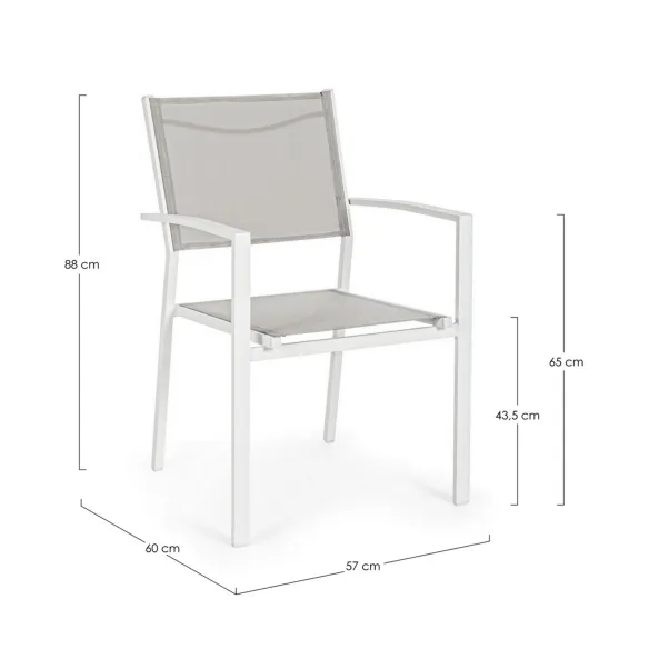 Bizzotto Sedia C-BR Hilde Bianco Cloud LD30