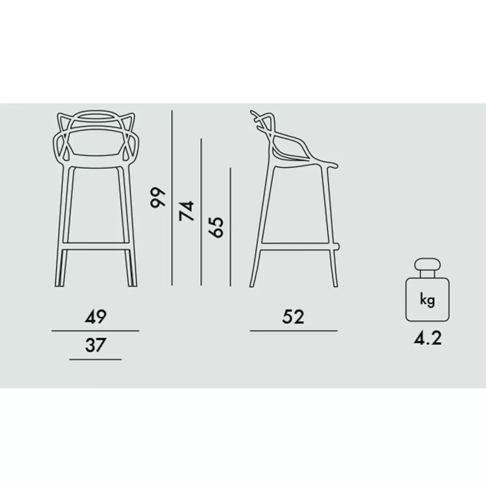 Kartell Masters Stool - Rust