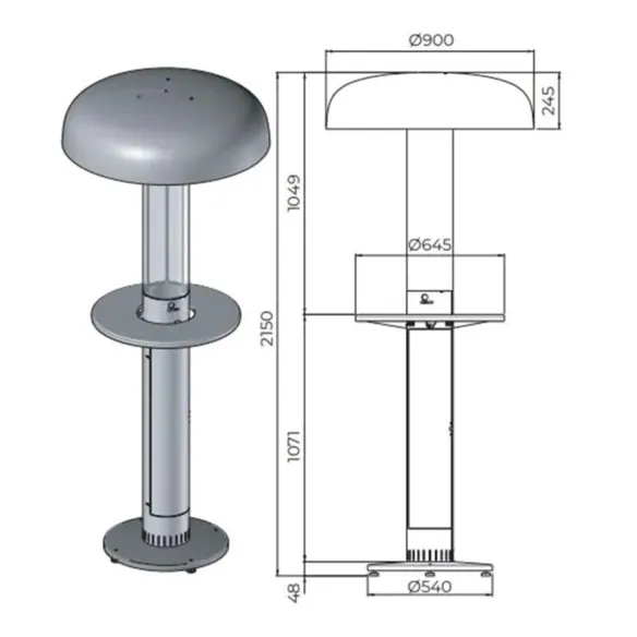 Primato Modèle L Heat 90/65 Chauffage extérieur à pellets
