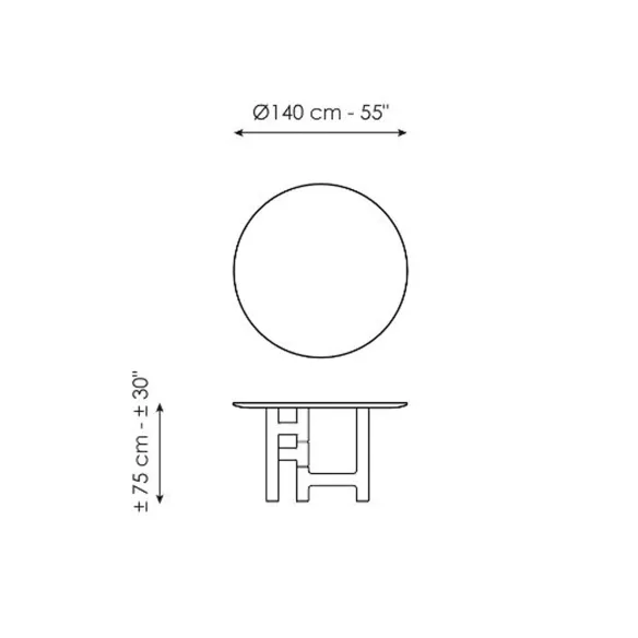 Bonaldo Pivot table - Round top