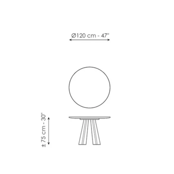 Mesa Bonaldo Torii - Tapa circular