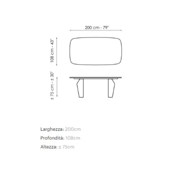 Table Bonaldo Flame - Plateau tonneau