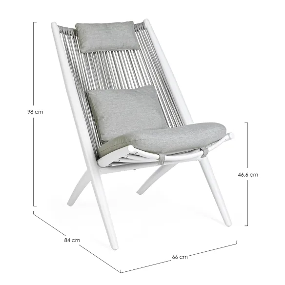 Bizzotto Poltrona Lounge C-C Aloha New - Bianco