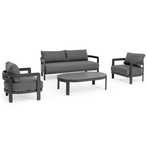 Bizzotto Set salotto Presley - Antracite