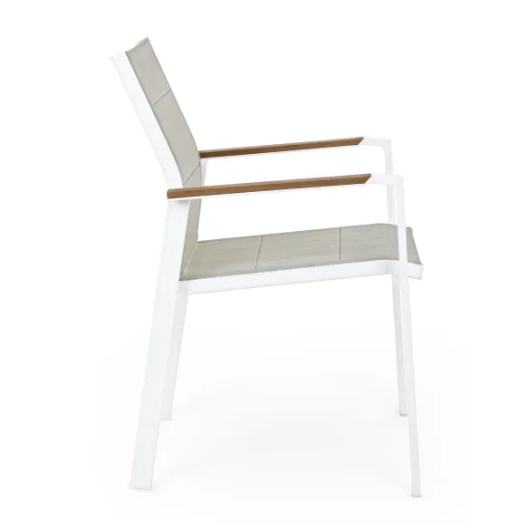 Bizzotto Sedia con braccioli Kubik - Bianco