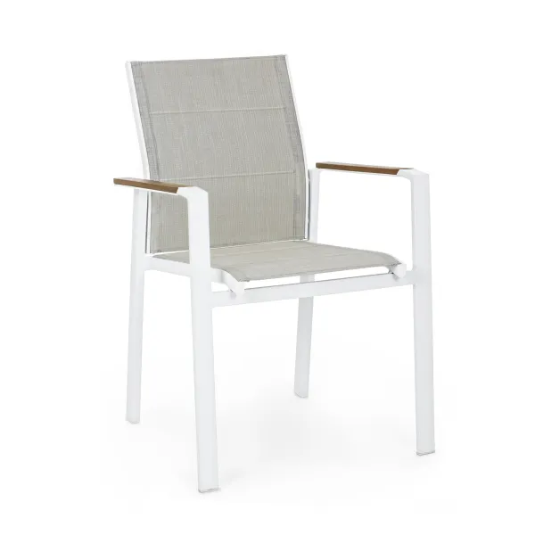 Bizzotto Silla con reposabrazos Kubik - Blanco