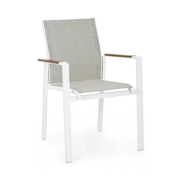 Bizzotto chair with armrests Kubik - White