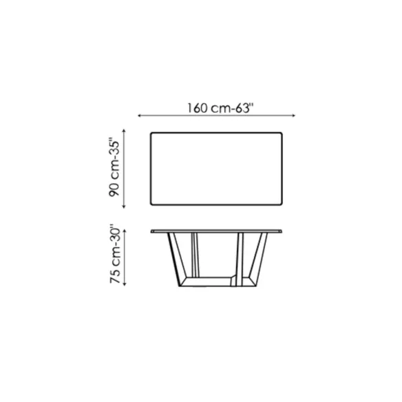 Bonaldo Art table - Rectangular top