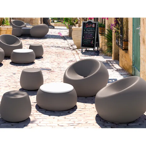 Plust Collection T Ball Couchtisch mit Tischplatte – Sand
