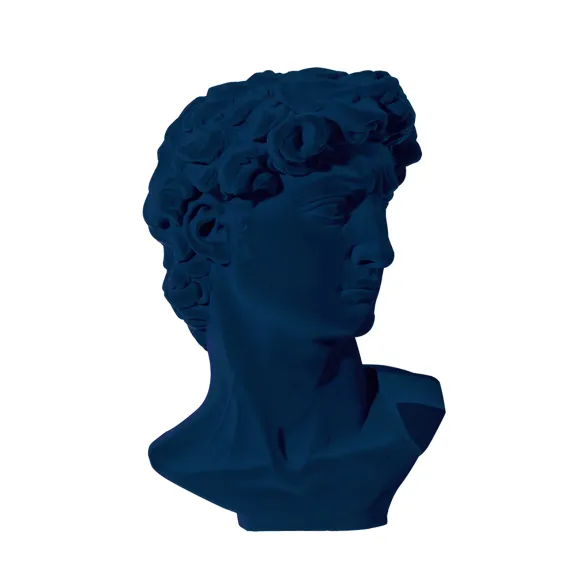 Ceramic sculpture Adriani e Rossi David Velvet - Petrol blue