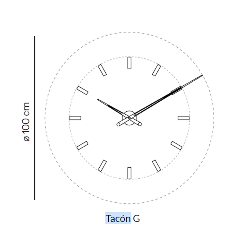 Wall clock Nomon Tacòn G 12 sh / Ottone